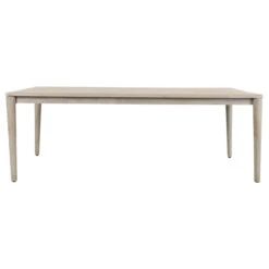 Aria Teak Outdoor Dining Table In Gray 86"