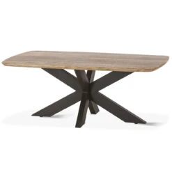 Rapallo Mango Wood And Iron Coffee Table Natural 46" -Famous Furniture Shop 01C1ECF1 E929 45E8 8CE1 4A9EDBB3C683 1 201 a 61719.1715964143
