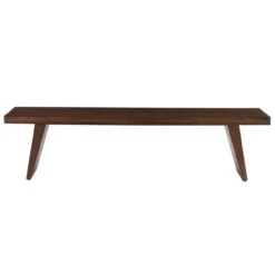 Willow Solid Wood Dining Bench 70" Matte Brown