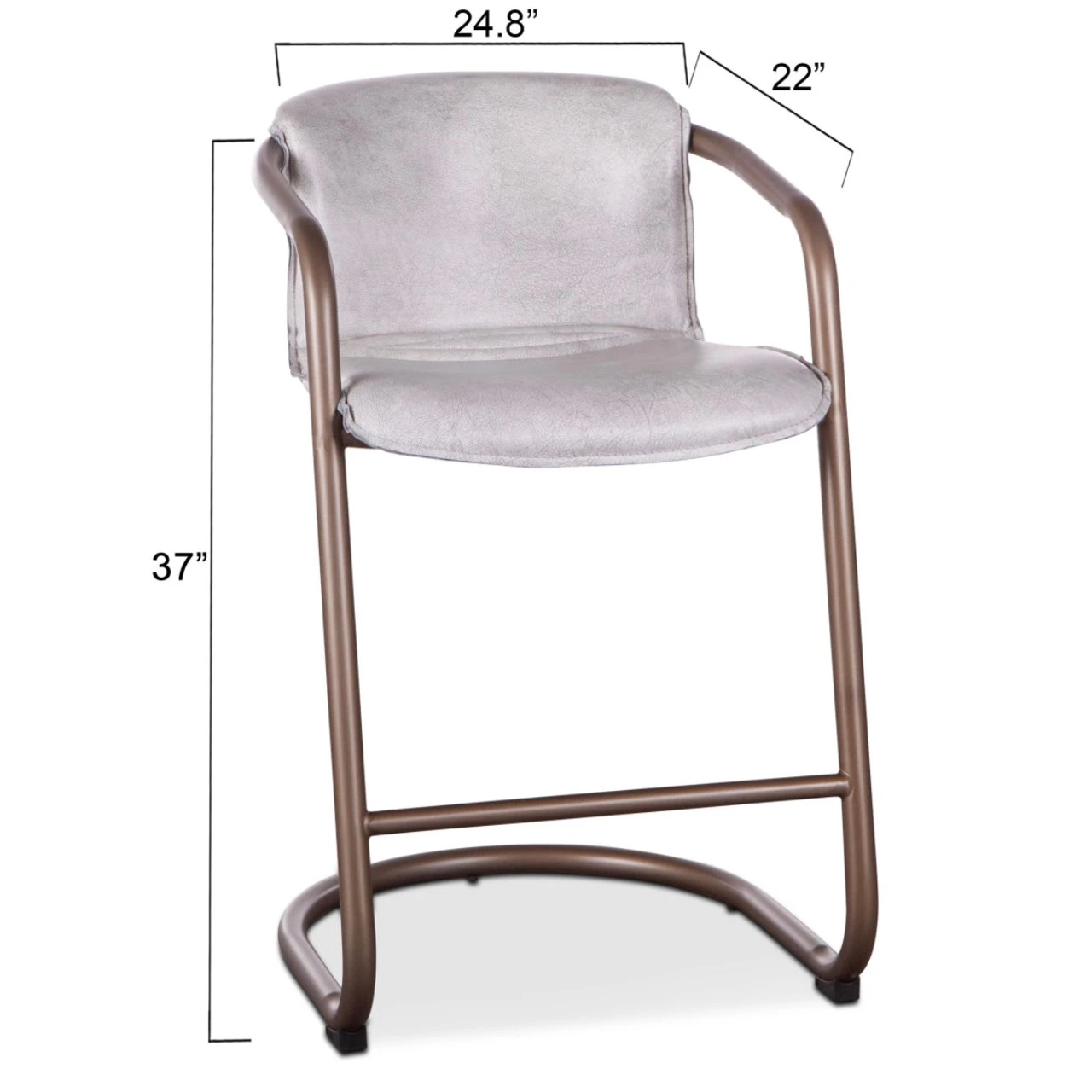 Industrial Loft Metal And Leather Counter Stool In Vintage White 6 Industrial Loft Metal And Leather Counter Stool In Vintage White - Image 4