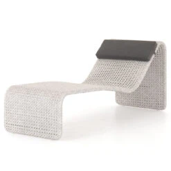 Paige Brushed Grey Outdoor Woven Chaise