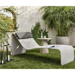 Paige Brushed Grey Outdoor Woven Chaise -Famous Furniture Shop 102432 002 ROM 2 98458.1622493453