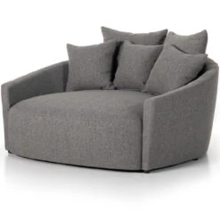 Chloe Fallon Charcoal Oval Chaise Media Lounger