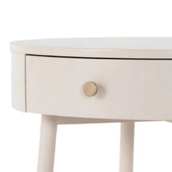 Van Modern Matte Alabaster Round Nightstand -Famous Furniture Shop 104492 007 11 10280.1615002867