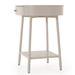 Van Modern Matte Alabaster Round Nightstand -Famous Furniture Shop 104492 007 2 80381.1615002873