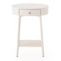 Van Modern Matte Alabaster Round Nightstand -Famous Furniture Shop 104492 007 3 37440.1615002854