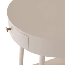 Van Modern Matte Alabaster Round Nightstand -Famous Furniture Shop 104492 007 7 29686.1615002864