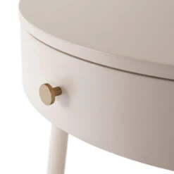 Van Modern Matte Alabaster Round Nightstand -Famous Furniture Shop 104492 007 8 03921.1615002863