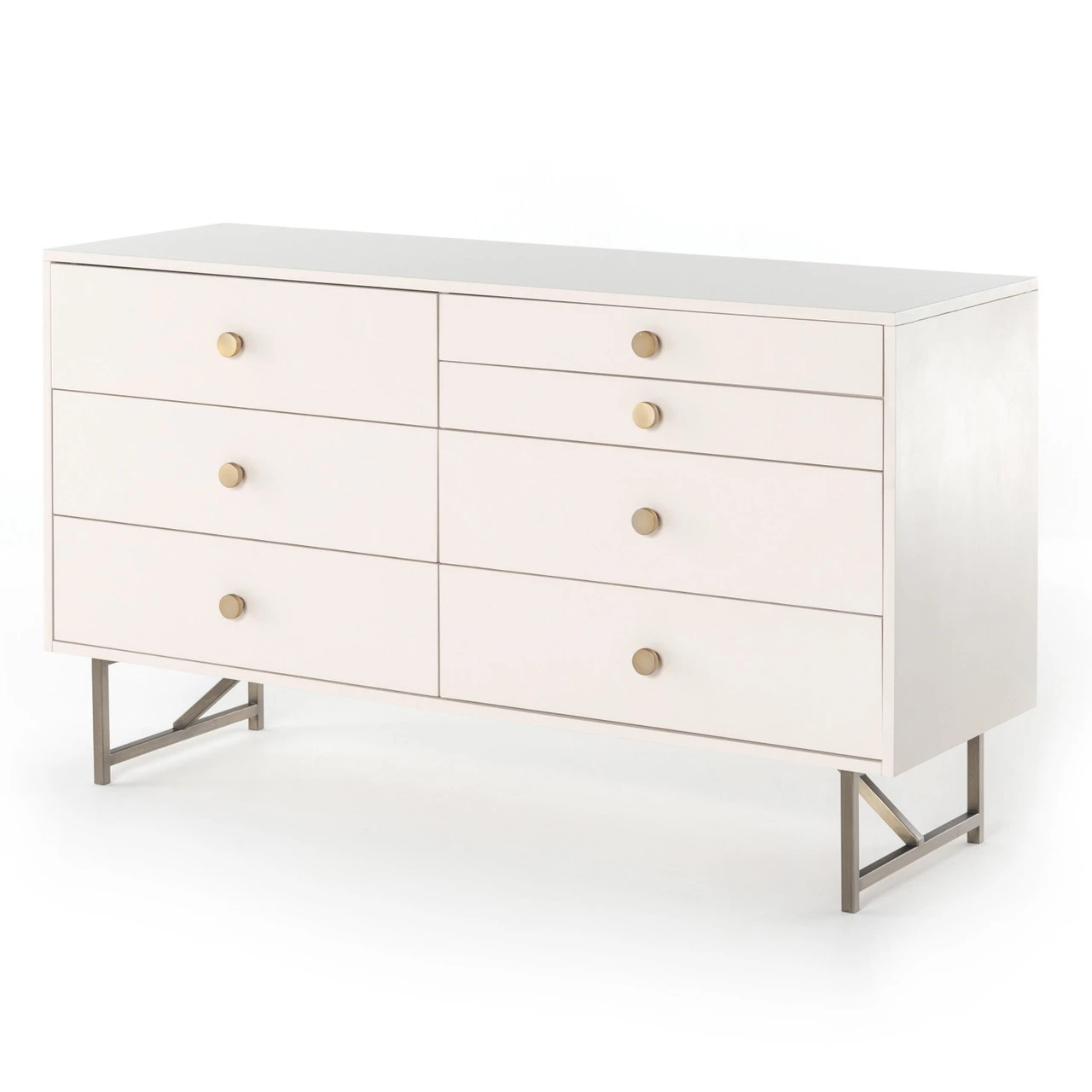 Van Matte Alabaster 7 Drawer Dresser 58" 3 Van Matte Alabaster 7 Drawer Dresser 58"