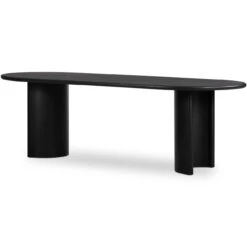 Paden Black Acacia Wood Oval Dining Table 94"