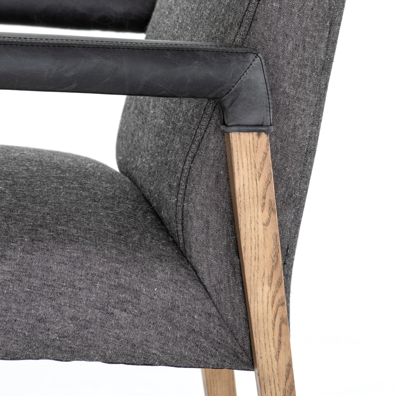 Reuben Durango Smoke Fabric Lamont Oak Wood Dining Chair 9 Reuben Durango Smoke Fabric Lamont Oak Wood Dining Chair - Image 7