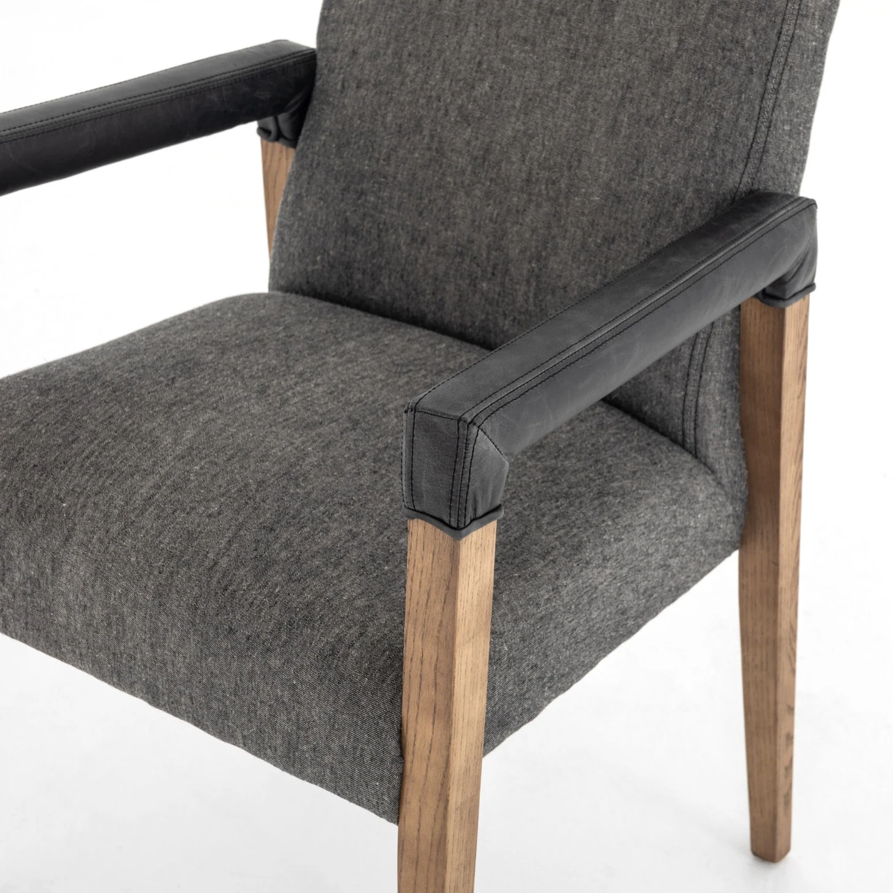 Reuben Durango Smoke Fabric Lamont Oak Wood Dining Chair 5 Reuben Durango Smoke Fabric Lamont Oak Wood Dining Chair - Image 3