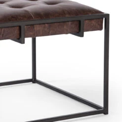 Oxford Tufted Havana Leather Ottoman End Table -Famous Furniture Shop 105859 007 DET 1 59006.1683595991