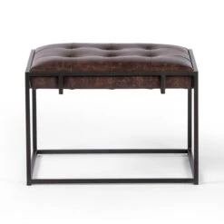 Oxford Tufted Havana Leather Ottoman End Table -Famous Furniture Shop 105859 007 FRT 1 88291.1683595993