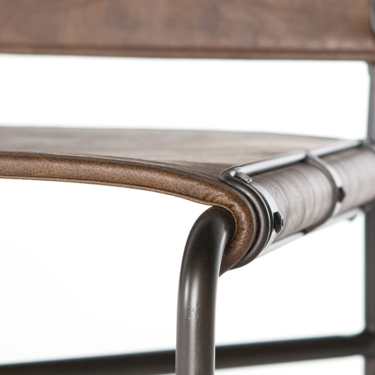 Oxford Distressed Brown Leather Counter Stool 7 Oxford Distressed Brown Leather Counter Stool - Image 5