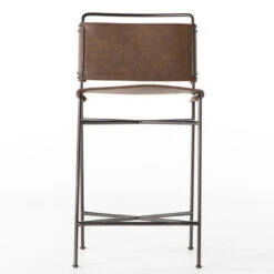 Oxford Distressed Brown Leather Counter Stool 12 Oxford Distressed Brown Leather Counter Stool -Famous Furniture Shop 105861 021 FRT 1 40784.1617146925