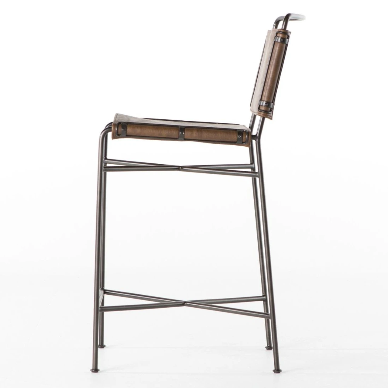 Oxford Distressed Brown Leather Counter Stool 4 Oxford Distressed Brown Leather Counter Stool - Image 2