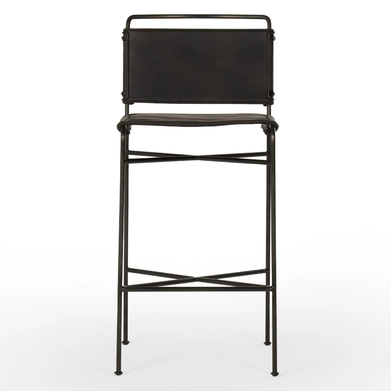 Wharton Distressed Black Bar Stool 6 Wharton Distressed Black Bar Stool - Image 4