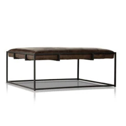 Oxford Tufted Havana Leather Ottoman Square Coffee Table -Famous Furniture Shop 105862 004 DET 1 79666.1683597173