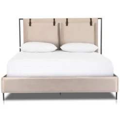 Leigh Modern Velvet Sand King Bed 13 Leigh Modern Velvet Sand King Bed -Famous Furniture Shop 105885 011 FRT 1 70580.1668280647