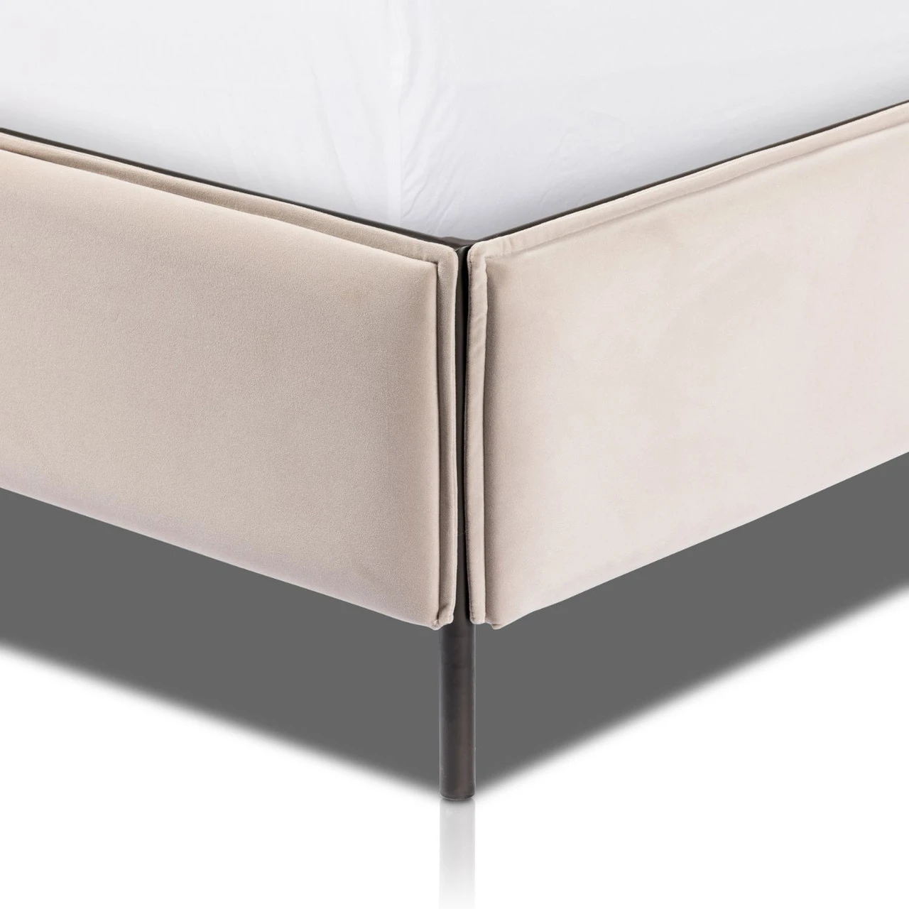 Leigh Modern Velvet Sand King Bed 8 Leigh Modern Velvet Sand King Bed - Image 6