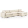 Plume Modern Cream Performance 2 Piece RAF Sectional 136"