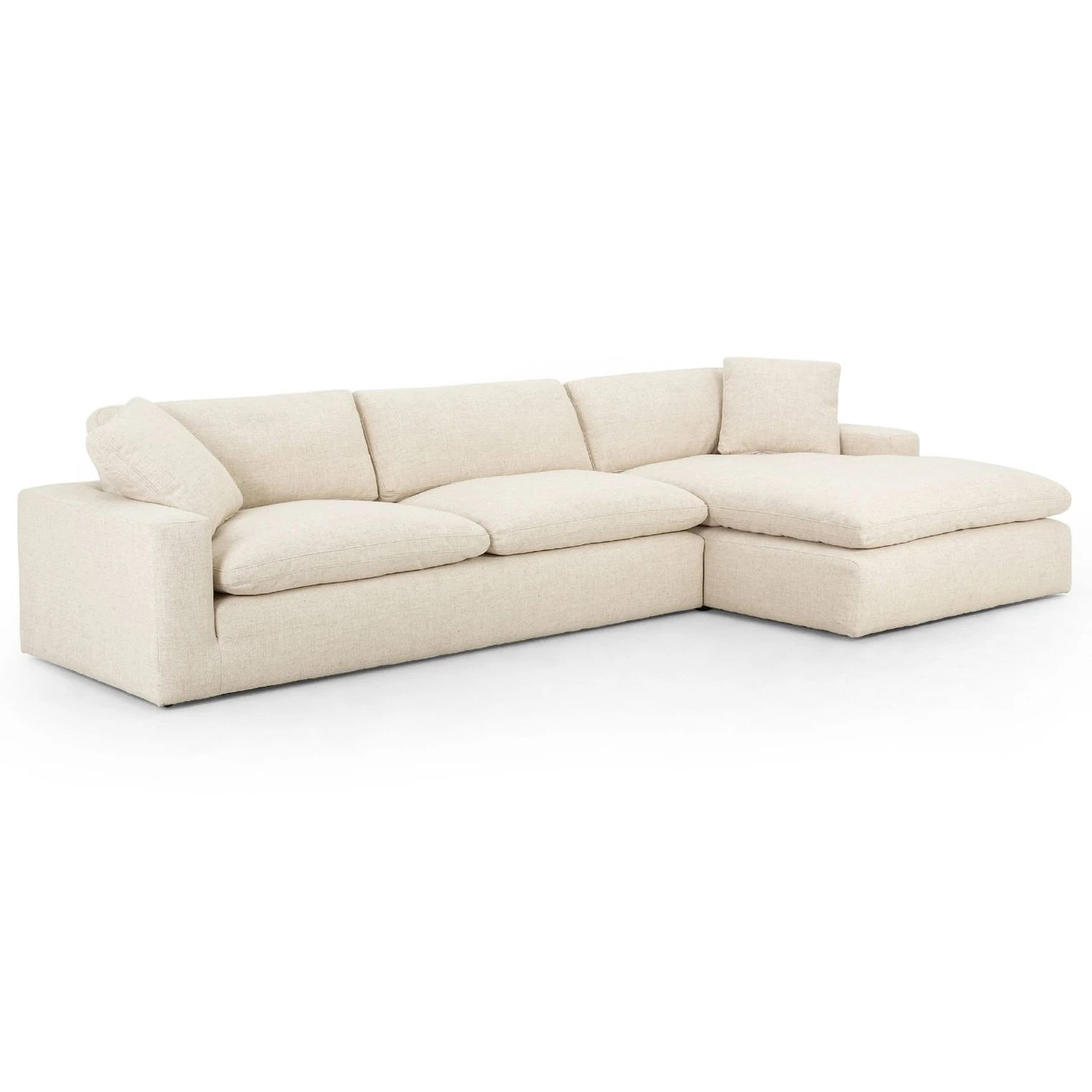 Plume Modern Cream Performance 2 Piece RAF Sectional 136" 3 Plume Modern Cream Performance 2 Piece RAF Sectional 136"