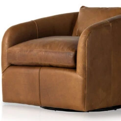Topanga Heirloom Sienna Leather Swivel Chair -Famous Furniture Shop 106008 018 DET 5 31664.1672198478