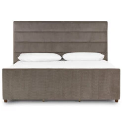 Daphne Sage Worn Velvet Queen Bed -Famous Furniture Shop 106045 200 FRT 1 91765.1667985288