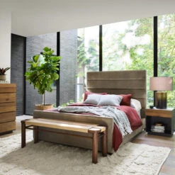 Daphne Sage Worn Velvet Queen Bed -Famous Furniture Shop 106045 200 ROM 1 37577.1667985287