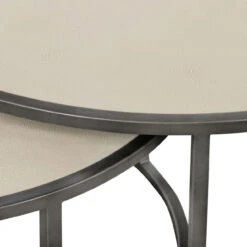 Hollywood Modern Shagreen Nesting Coffee Tables - Brushed Gunmetal -Famous Furniture Shop 107644 003 7 59403.1617741692