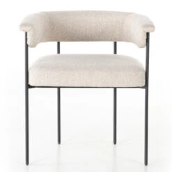 Carrie Off White Upholstered Barrel Dining Arm Chair -Famous Furniture Shop 108499 001 FRT 1 18800.1691528528