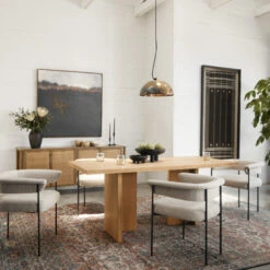 Carrie Off White Upholstered Barrel Dining Arm Chair -Famous Furniture Shop 108499 001 ROM 1 30019.1691528527