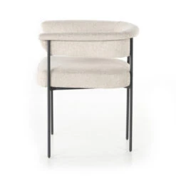 Carrie Off White Upholstered Barrel Dining Arm Chair -Famous Furniture Shop 108499 001 SID 1 10047.1691528530