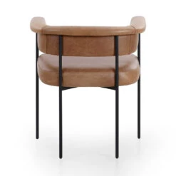 Carrie Brown Leather Upholstered Barrel Dining Arm Chair -Famous Furniture Shop 108499 003 BCK 1 41338.1691528957