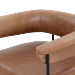 Carrie Brown Leather Upholstered Barrel Dining Arm Chair -Famous Furniture Shop 108499 003 DET 3 75567.1691528951