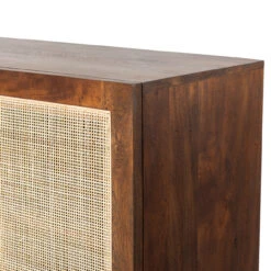 Goldie Toasted Wood Woven Cane 4 Door Sideboard 70" -Famous Furniture Shop 108658 001 DET 1 47946.1671046404