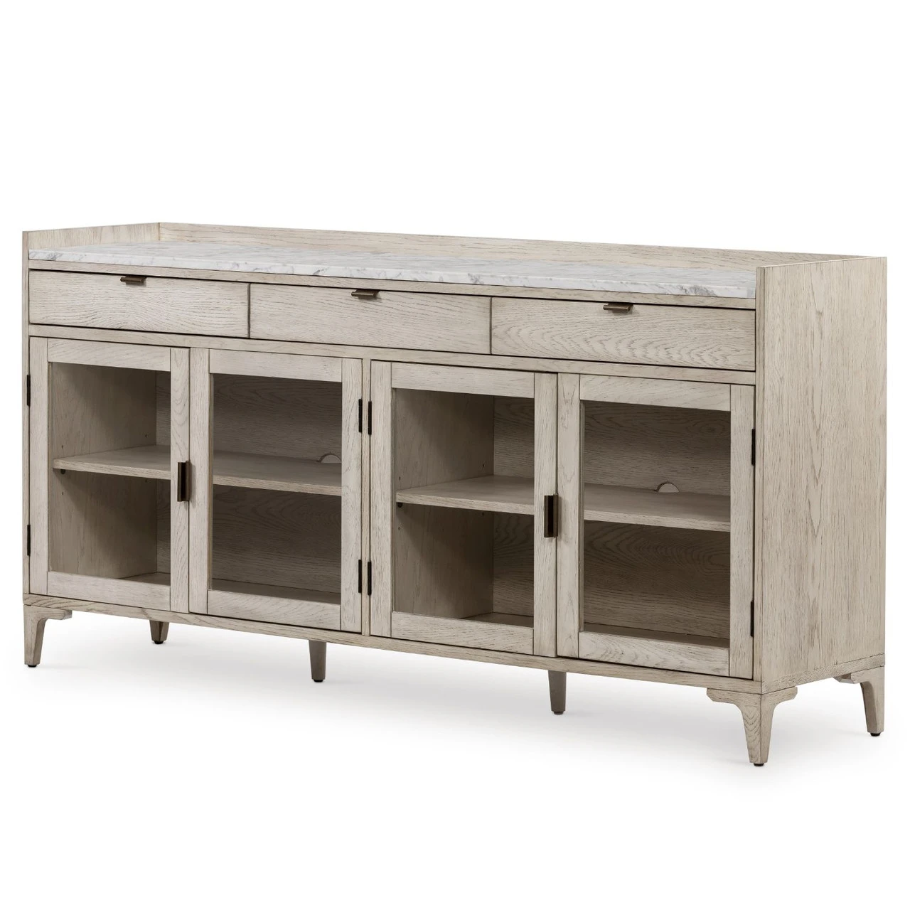 Viggo 4 Door Vintage White Oak Sideboard 72" 3 Viggo 4 Door Vintage White Oak Sideboard 72"