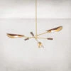 Astrid Wood And Leather Modern Chandelier - Brass 1 Astrid Wood And Leather Modern Chandelier - Brass -Famous Furniture Shop 108769 001 PRM 1 44317.1626209316