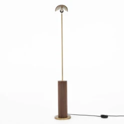 Astrid Dark Brown Leather Floor Lamp -Famous Furniture Shop 108773 001 12 22535.1615091549