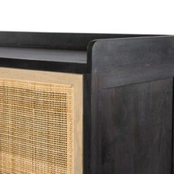 Caprice Black Wash Mango Woven Cane 4 Door Sideboard 72" -Famous Furniture Shop 108909 002 DET 1 60359.1638648635