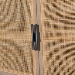 Caprice Black Wash Mango Woven Cane 4 Door Sideboard 72" -Famous Furniture Shop 108909 002 DET 4 63310.1638648640