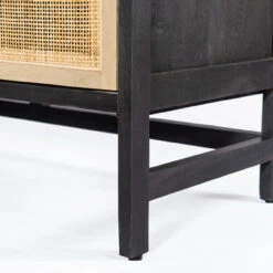 Caprice Black Wash Mango Woven Cane 4 Door Sideboard 72" -Famous Furniture Shop 108909 002 DET 5 60217.1638648644
