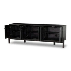 Reza Mid Century Modern Black Wood Media Console 84" -Famous Furniture Shop 108962 003 OPN 1 1 64530.1691603075