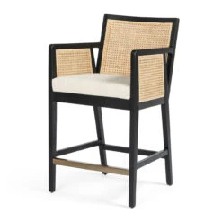 Antonia Cane Brushed Ebony Counter Stool