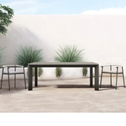 Kelso Grey Teak Wood Top Outdoor Dining Table 79" -Famous Furniture Shop 109292 001 ROM 1 56872.1594929169