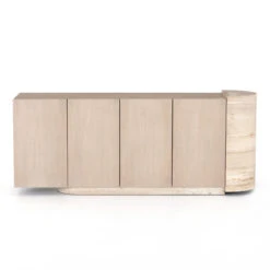 Liv Pale Oak Sculptural 4 Door Oak Sideboard 74" -Famous Furniture Shop 109296 001 4 60132.1614823173