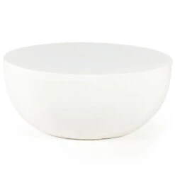 Basil Matte White Rust Outdoor Coffee Table