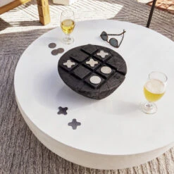 Basil Matte White Rust Outdoor Coffee Table -Famous Furniture Shop 109673 003 ROM 2 12234.1653639541