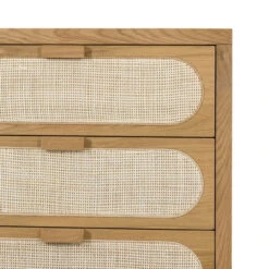 Allegra Woven Cane 5 Drawers Oak Tall Dresser -Famous Furniture Shop 109721 001 DET 1 13555.1596829610